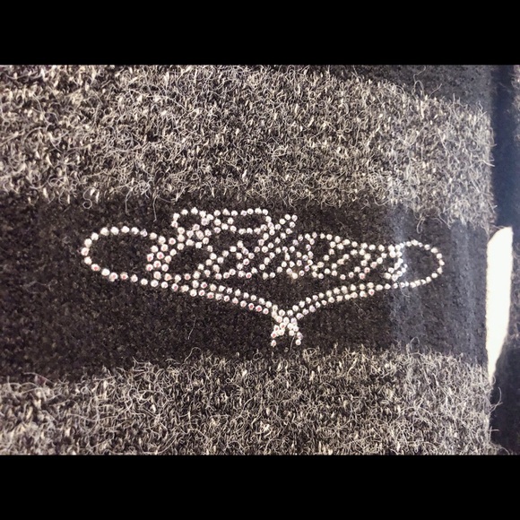 Exclusion Black and Gray Wool Hoodie Sweater Tunic Long Top - Picture 7 of 9